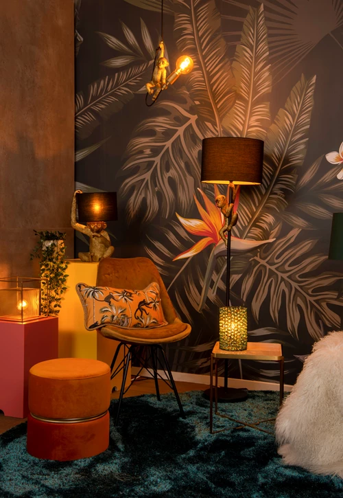 Lucide EXTRAVAGANZA CHIMP - Floor lamp - Ø 35 cm - 1xE27 - Black - atmosphere 3